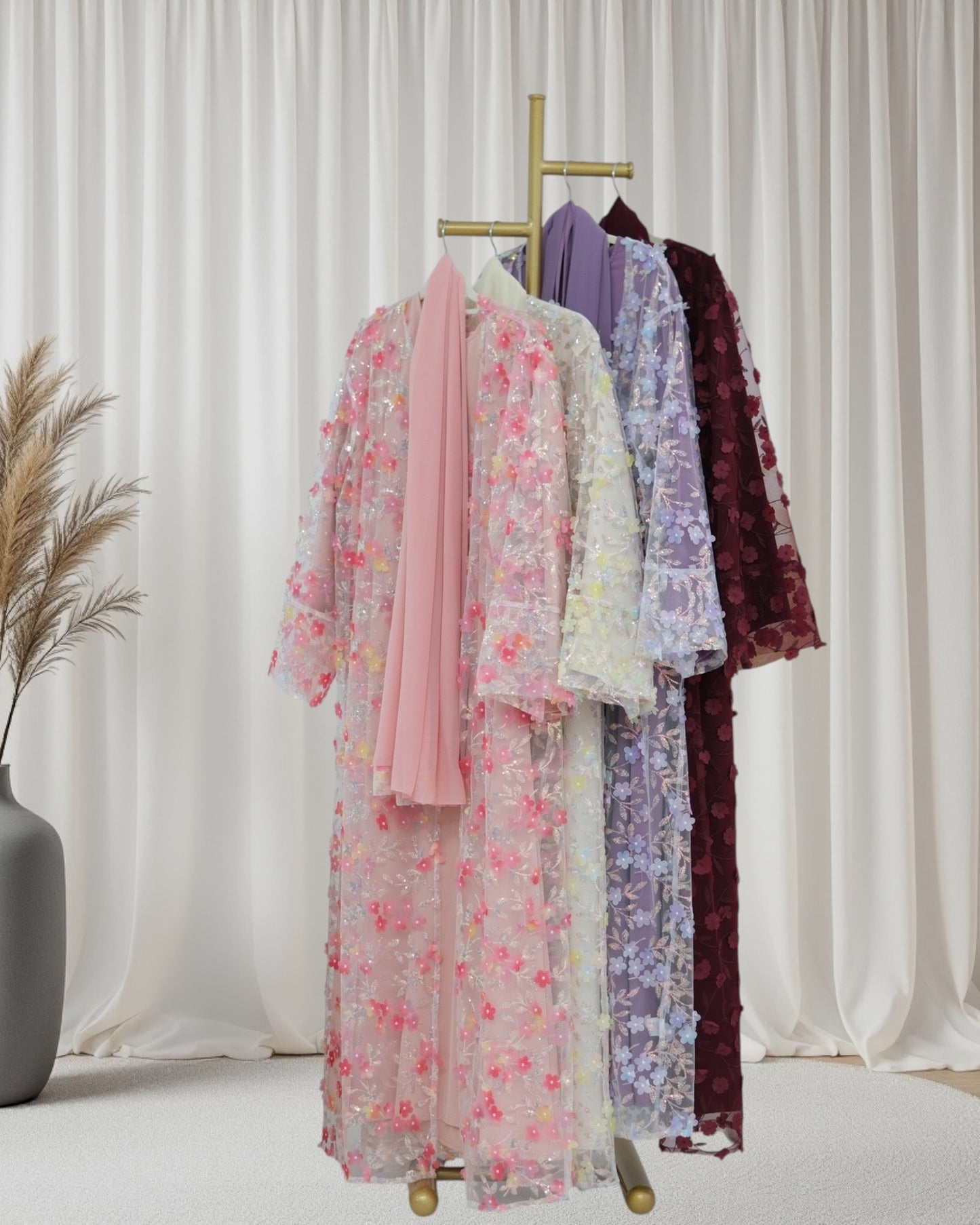 The Élan Floral Sequin Abaya Couture (IA189)