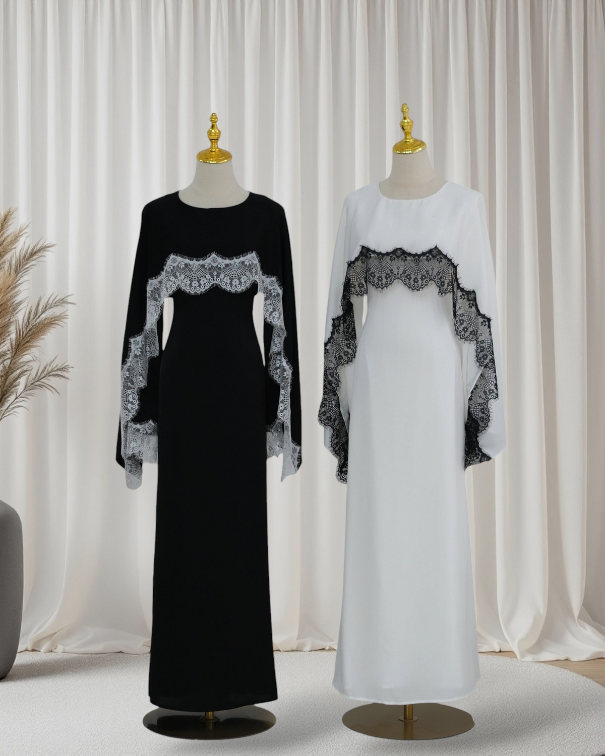 Sarah - Lace Cape Dress