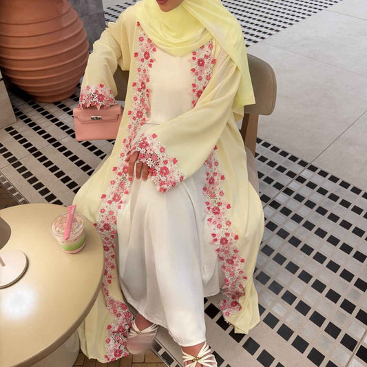 The Celestial Lace Abaya Set (IA1182)