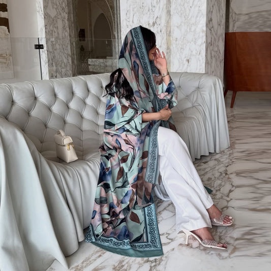 The Feather Veil Abaya Set (IA176)