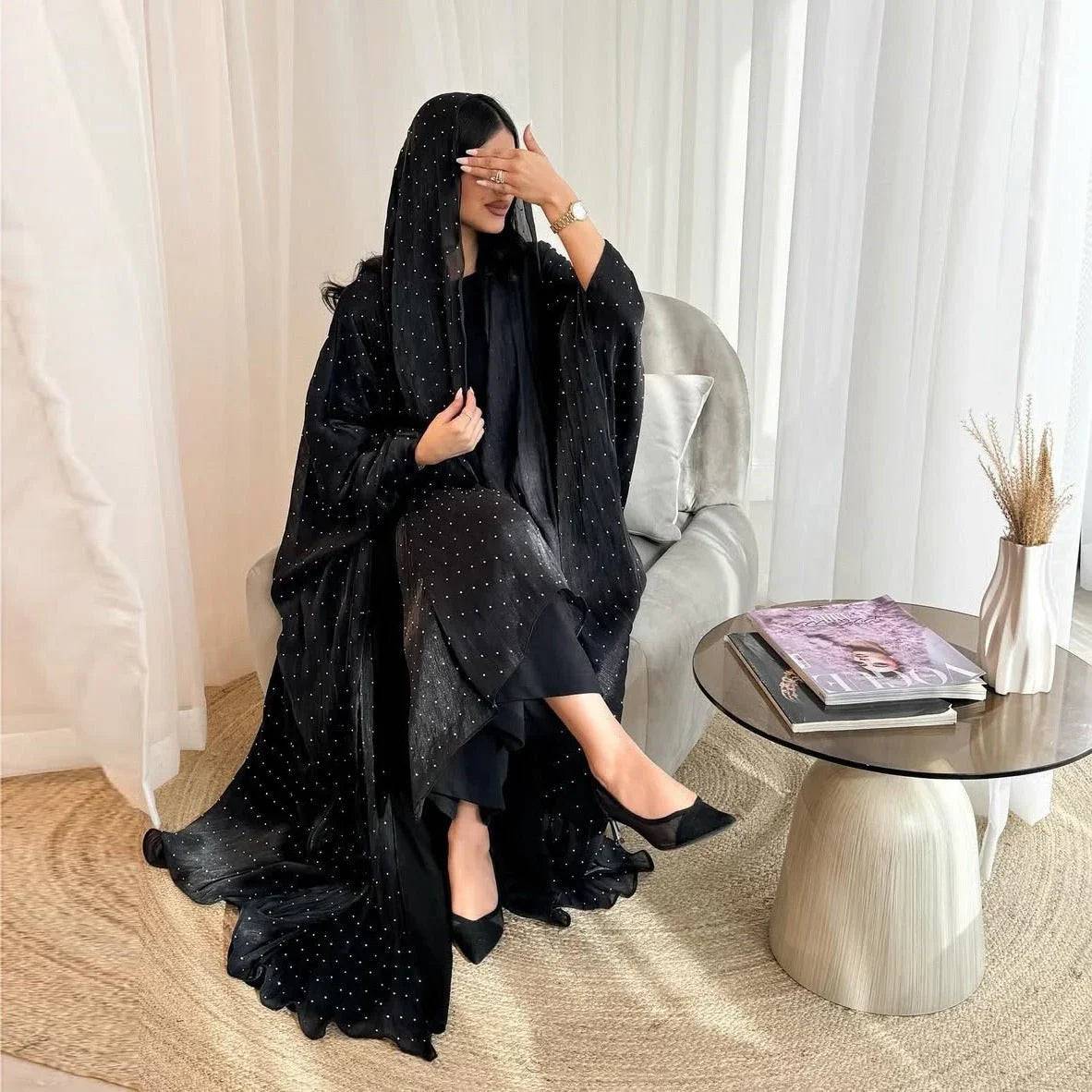 Midnight Sapphire Abaya (EG105) - Elara Global