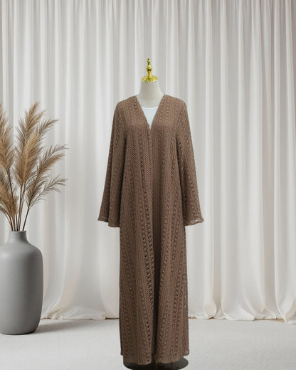 The Noire Mesh Abaya Set (IA187)
