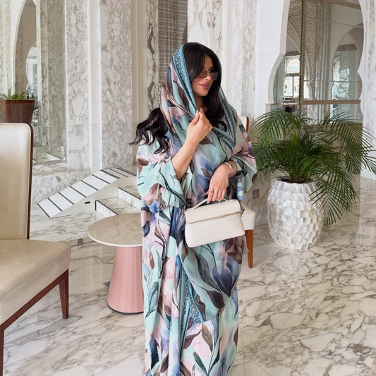 The Feather Veil Abaya Set (IA176)