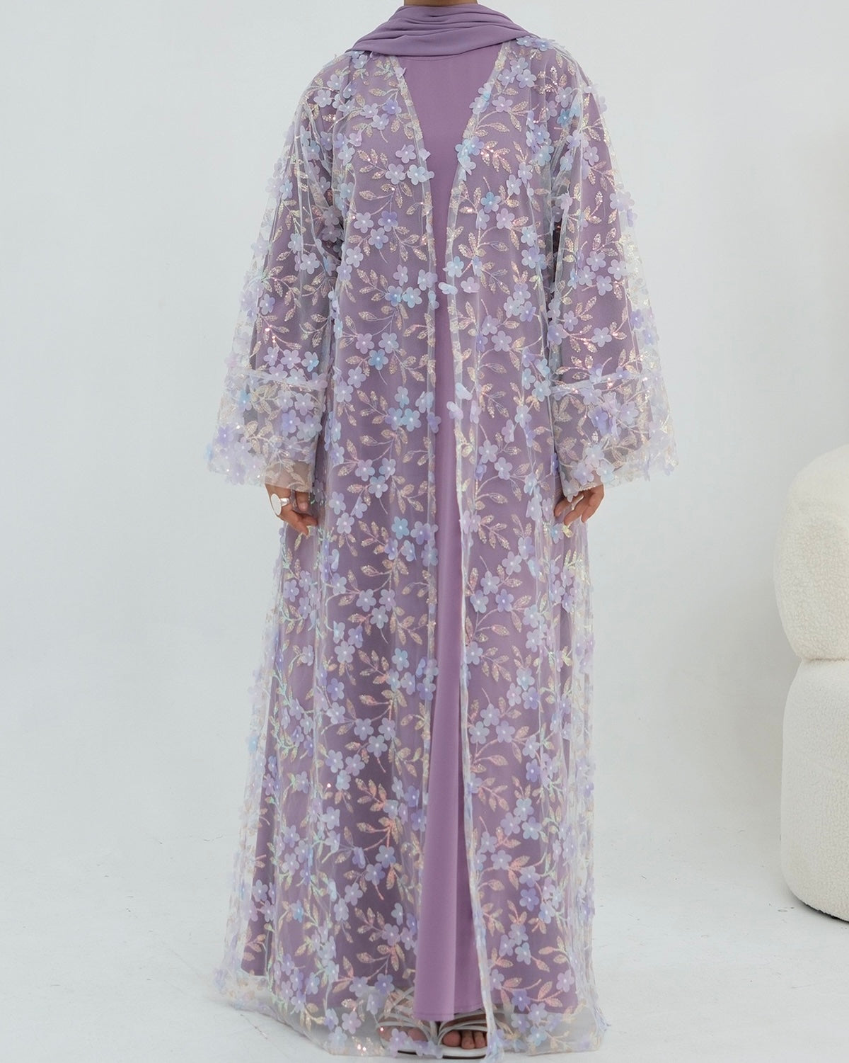 The Élan Floral Sequin Abaya Couture (IA189)
