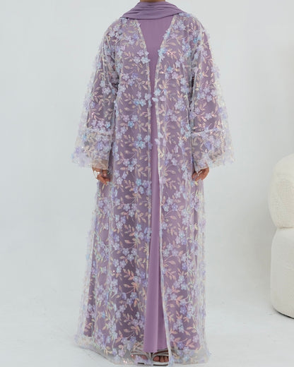 The Élan Floral Sequin Abaya Couture (IA189)