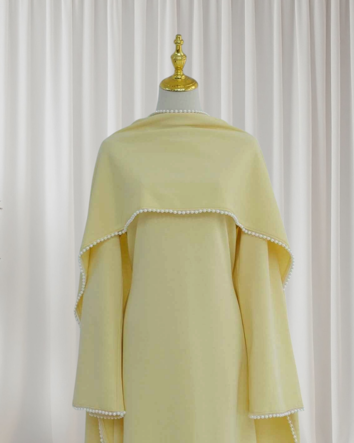 The Atelier Pearl Cape Dress - Yellow (DY158)