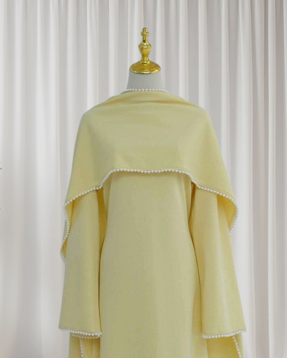 The Atelier Pearl Cape Dress - Yellow (DY158)