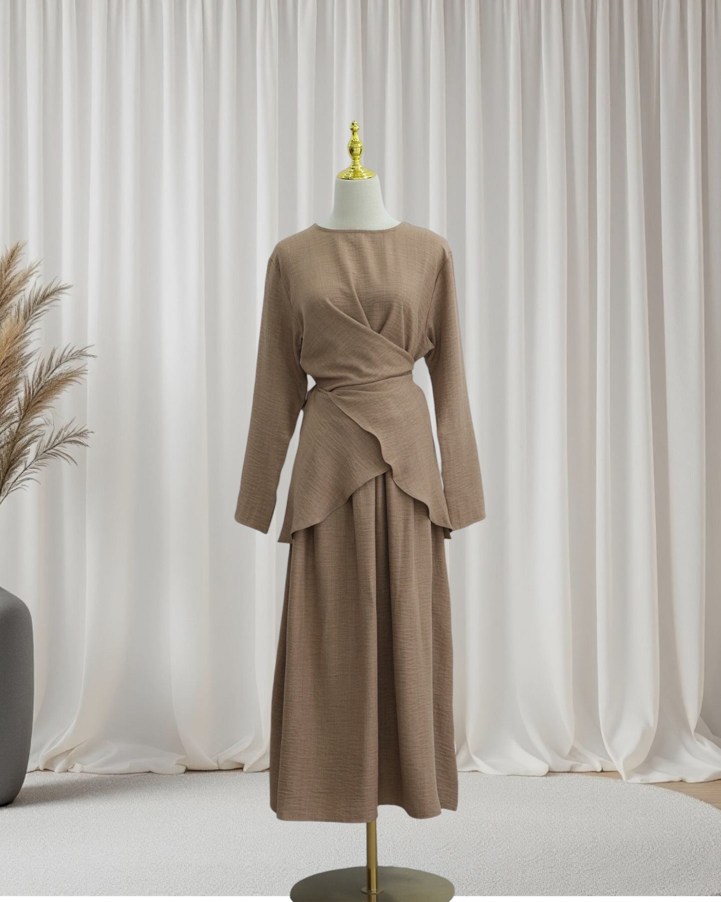 Luxe Draped Knit Co-Ord Set (IA186)