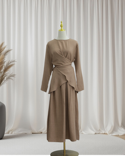 Luxe Draped Knit Co-Ord Set (IA186)