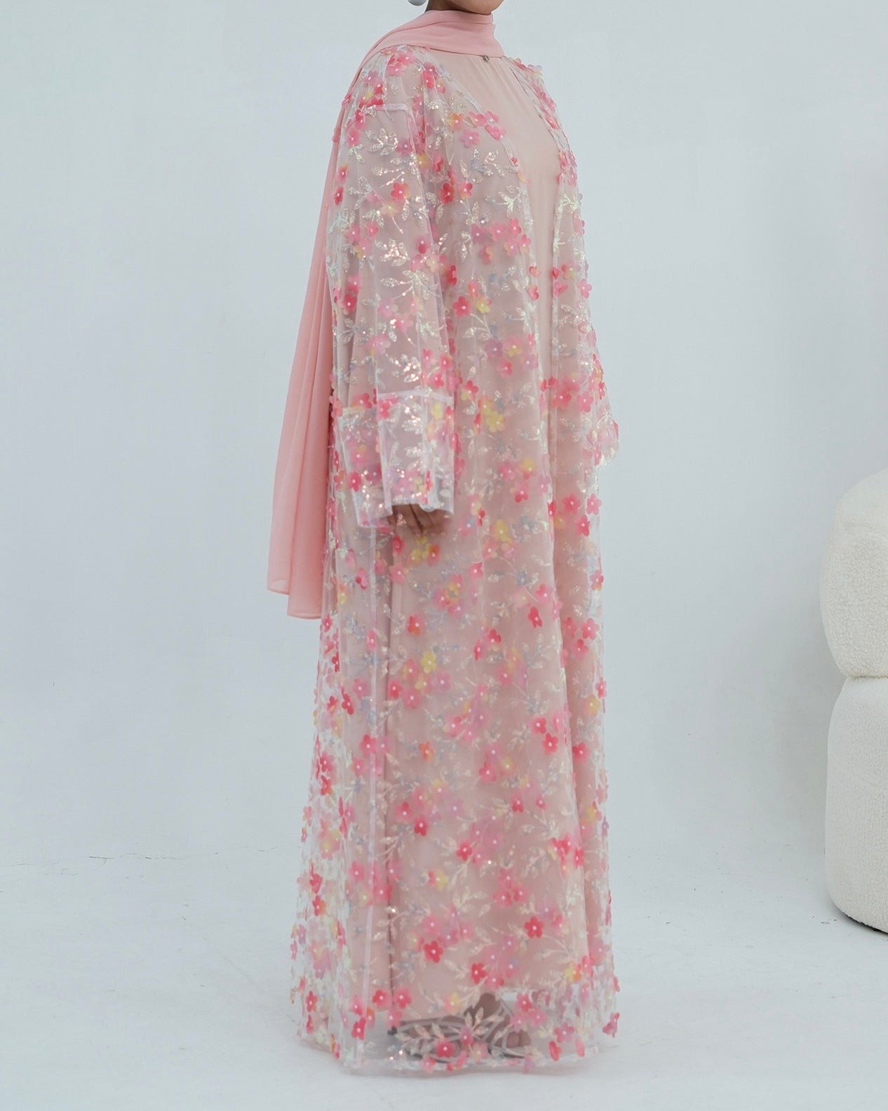 The Élan Floral Sequin Abaya Couture (IA189)