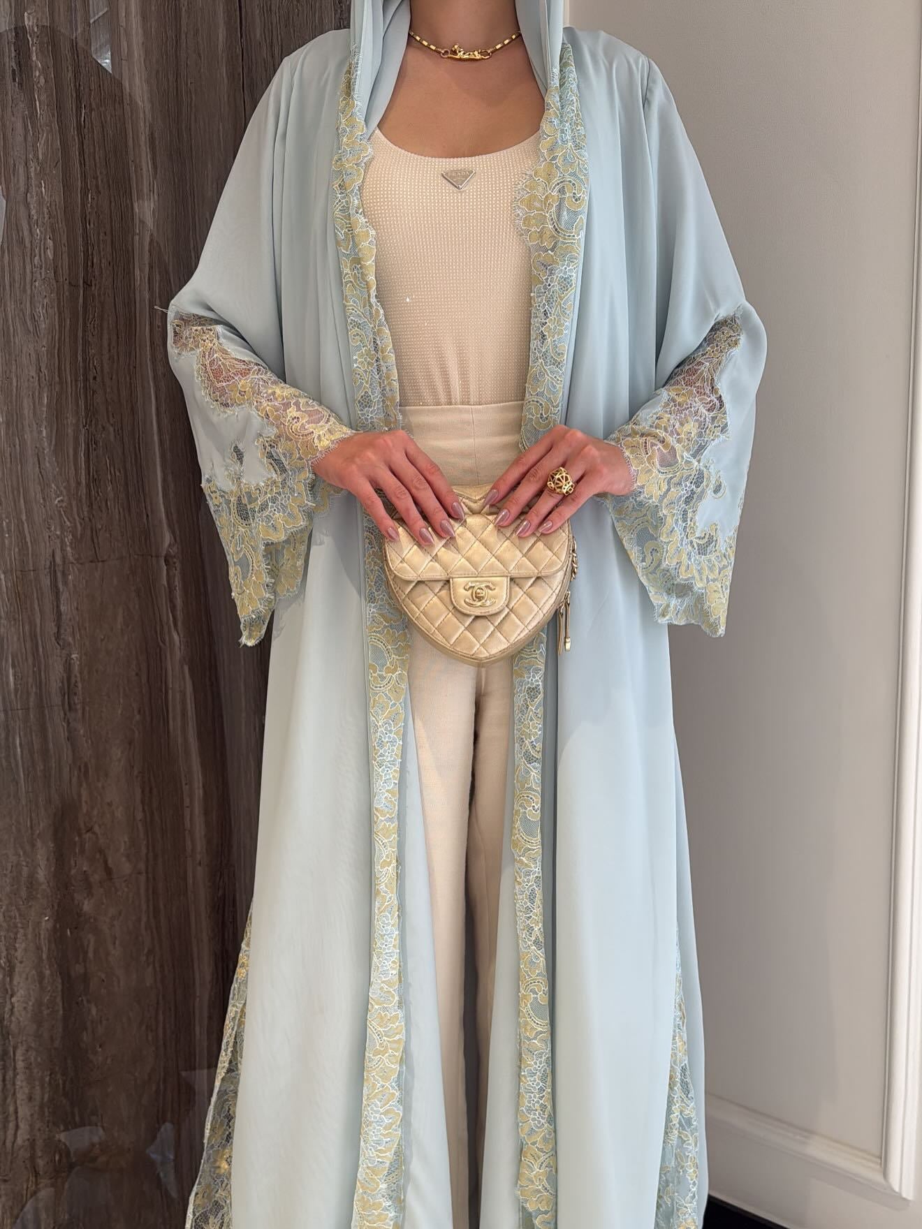 The Azure Élégance Abaya Set (IA184)