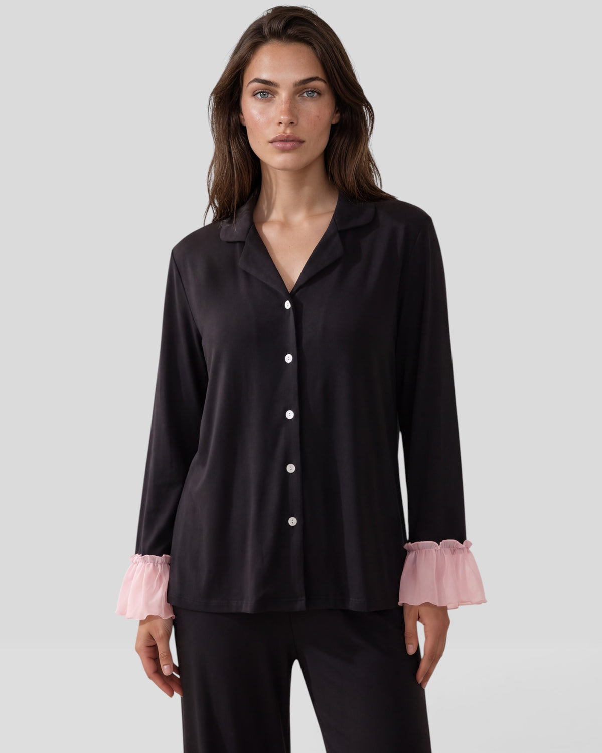 Ruffle Sleeved Pajama Set
