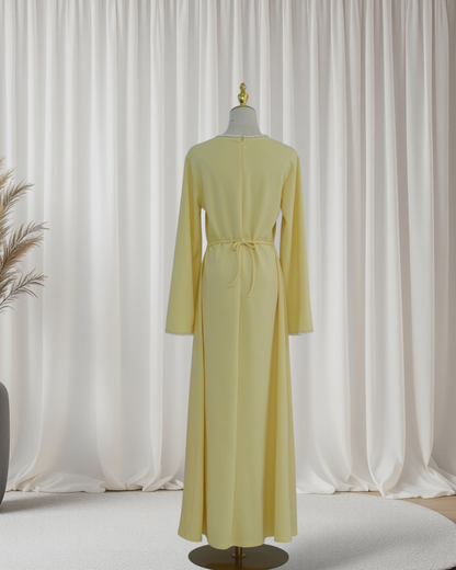 The Atelier Pearl Cape Dress - Yellow (DY158)