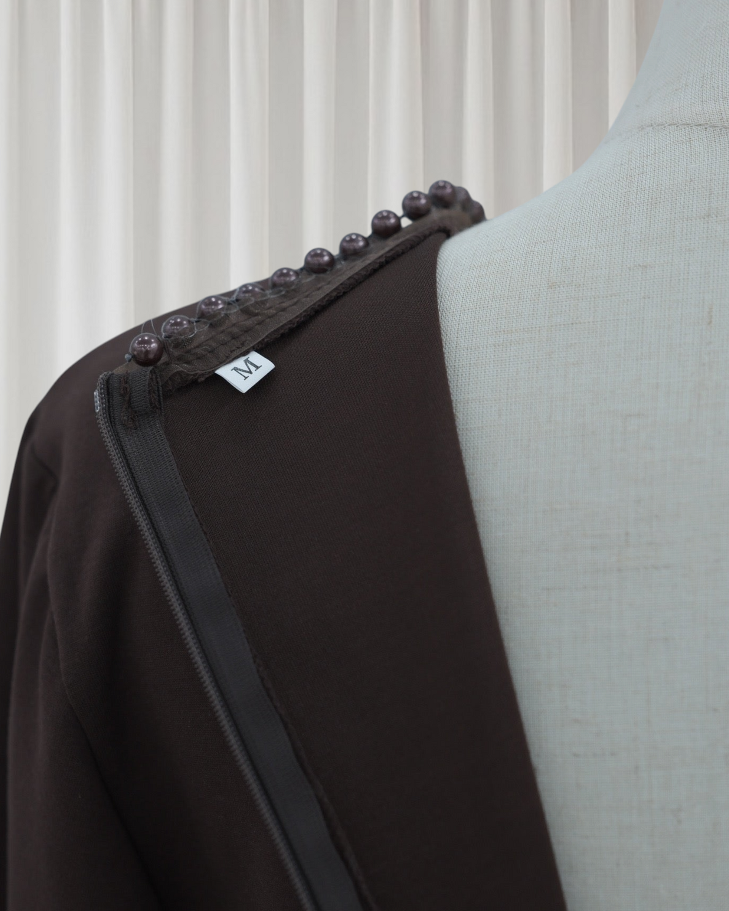 The Atelier Pearl Cape Dress - Dark Coffee(DC158)