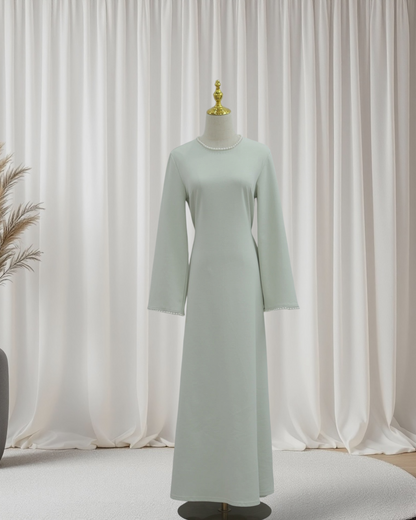 The Atelier Pearl Cape Dress -Sage Green (DG158)