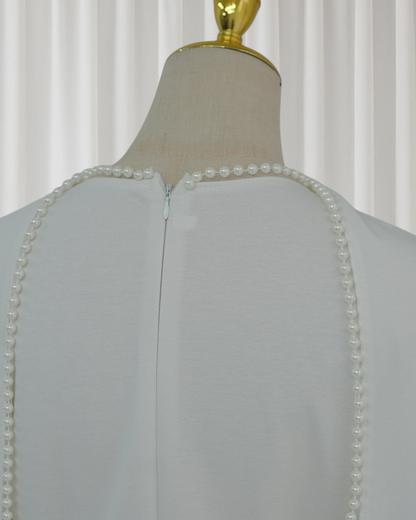 The Atelier Pearl Cape Dress - White (DW158)