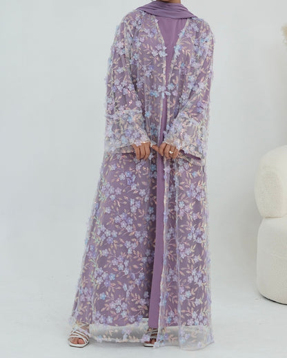 The Élan Floral Sequin Abaya Couture (IA189)