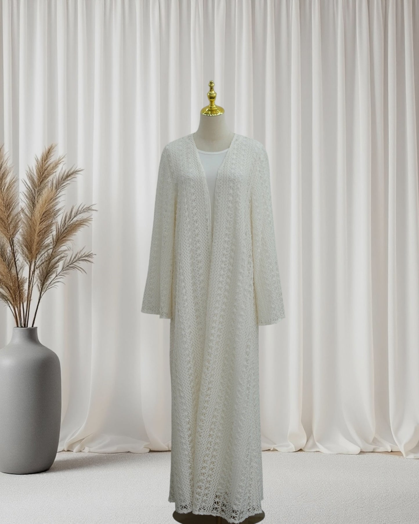 The Noire Mesh Abaya Set (IA187)