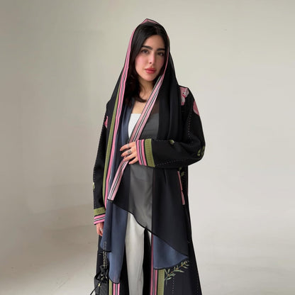 Chic Petals Abaya Set(IA177)