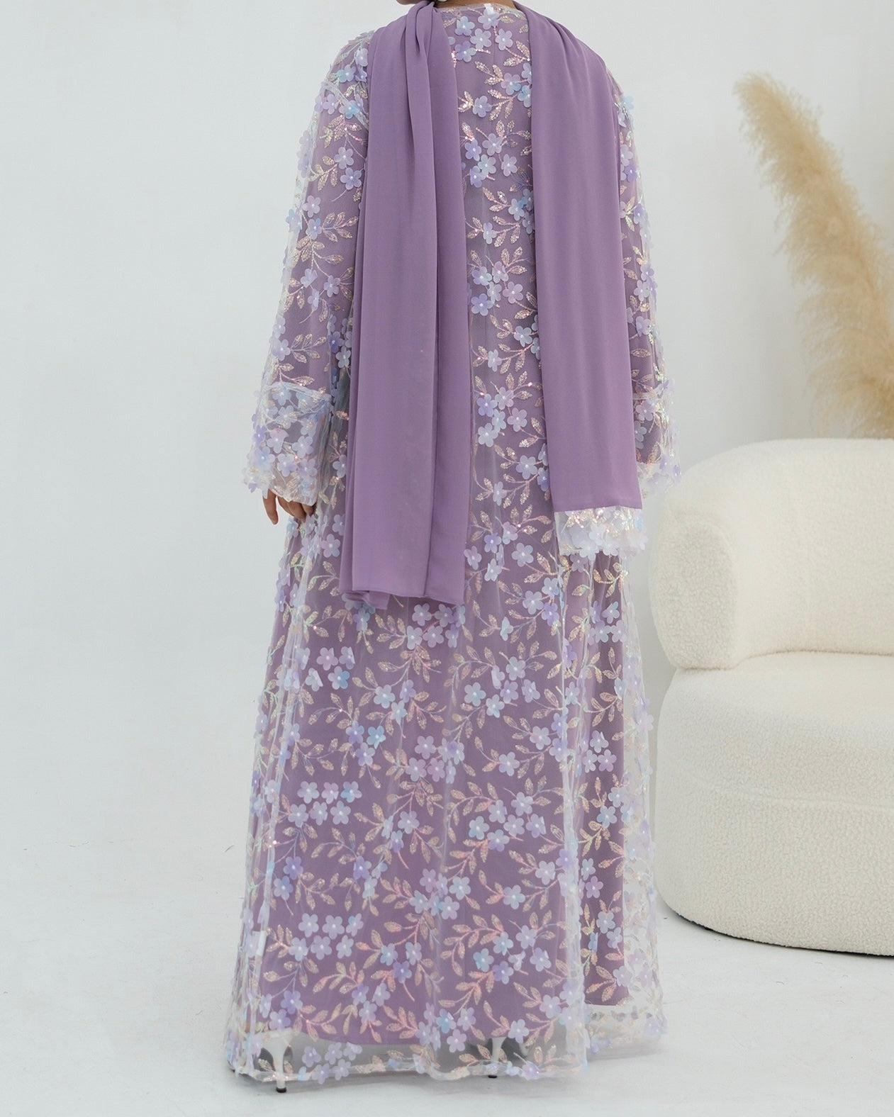 The Élan Floral Sequin Abaya Couture (IA189)