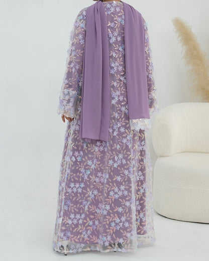 The Élan Floral Sequin Abaya Couture (IA189)