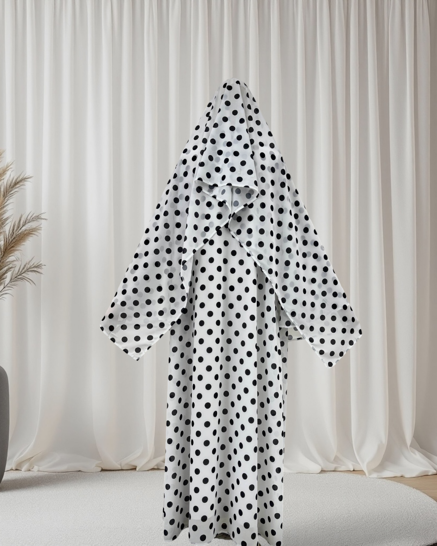 Zayna - Polka Dot Abaya Set (IA178)