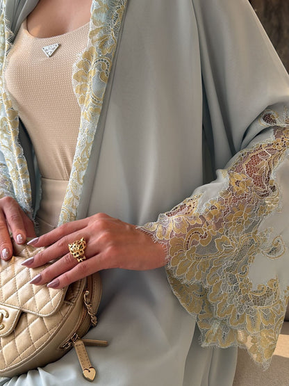 The Azure Élégance Abaya Set (IA184)