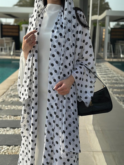 Zayna - Polka Dot Abaya Set (IA178)