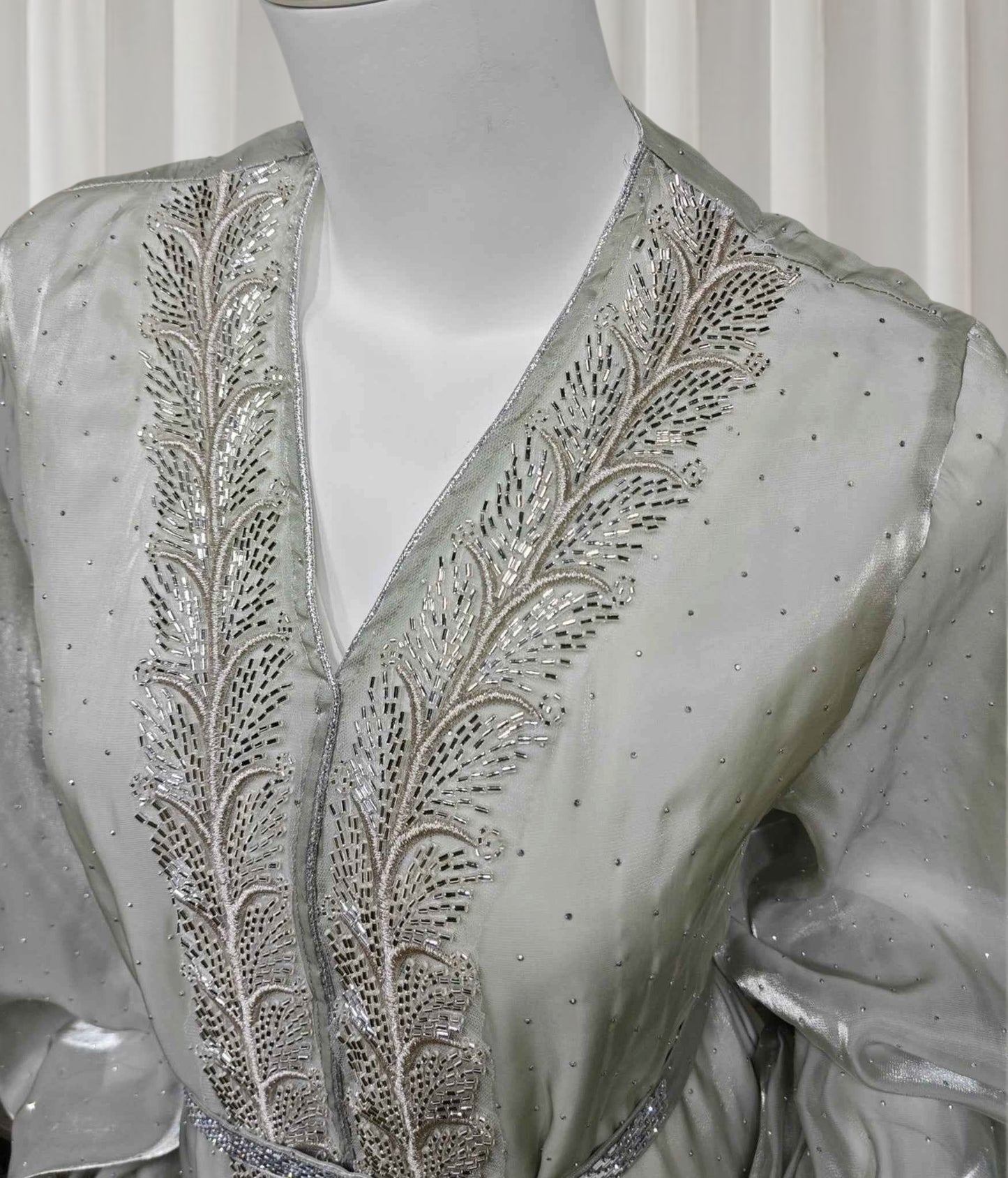 Ethereal rhinestoned Arabic Hand-Embroidered 2-piece Set