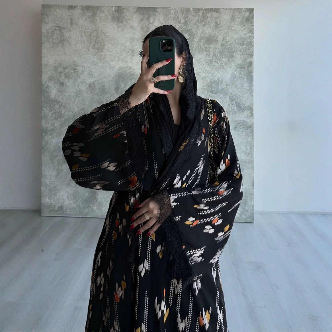 Inaya - Printed Abaya Set (IA179)