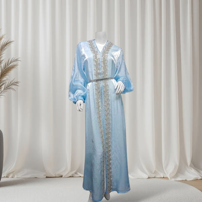 Ethereal rhinestoned Arabic Hand-Embroidered 2-piece Set