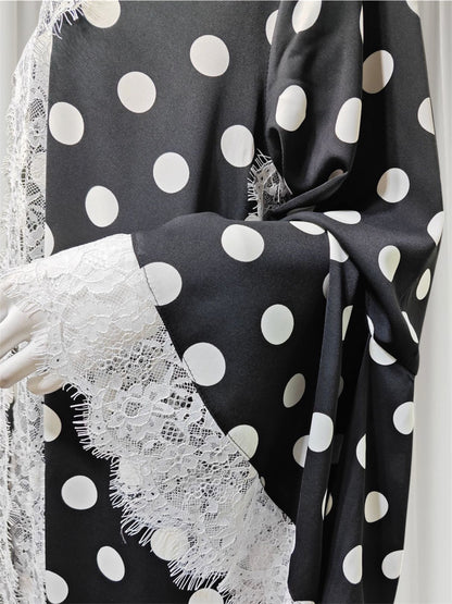 Iman - Polka Dot Lace Abaya Set (EG168)
