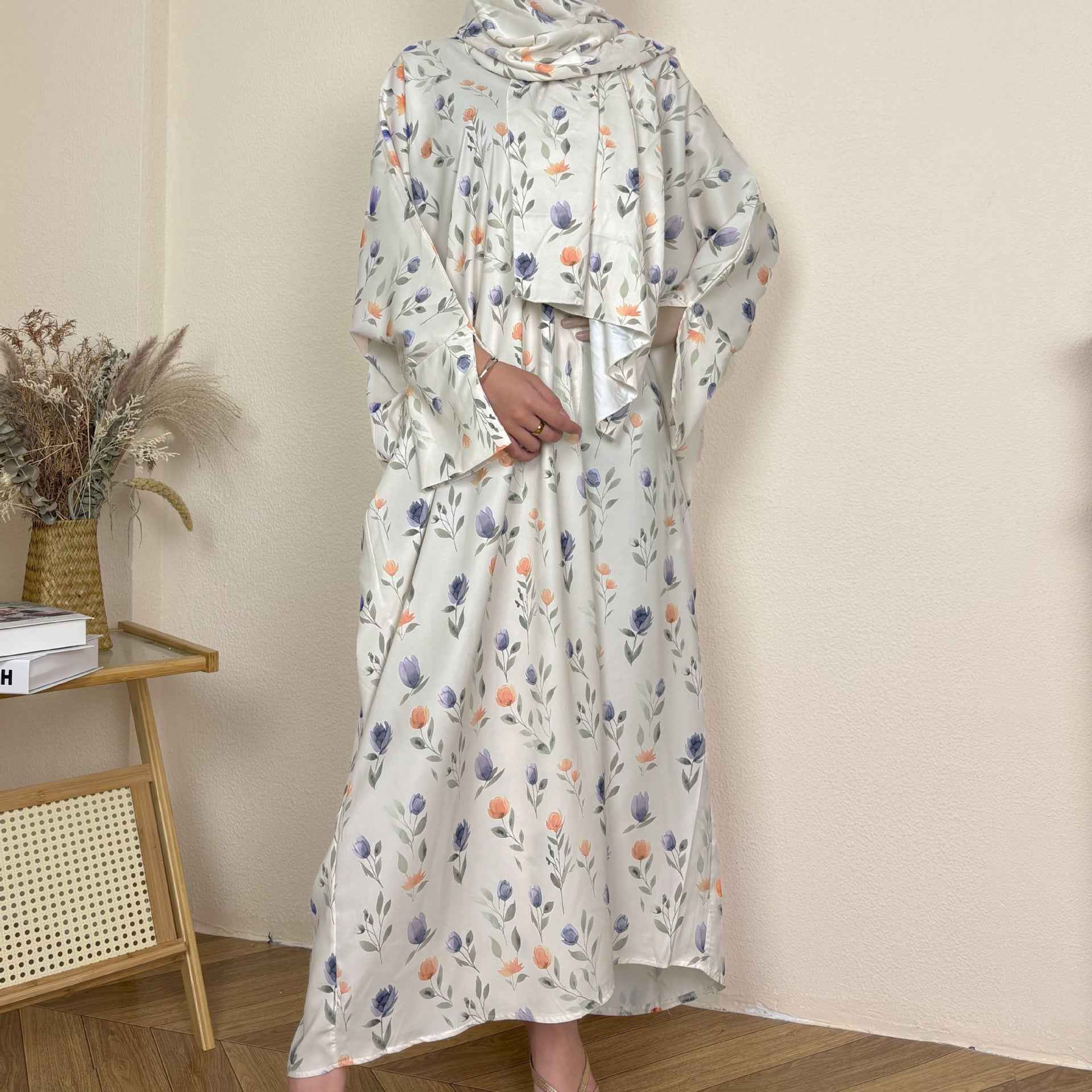 Rawdah - Floral Print Abaya Set (IA170)