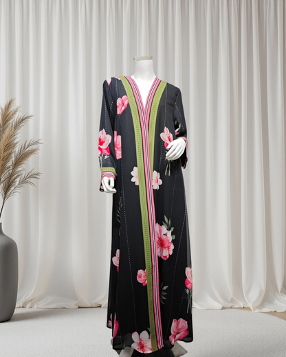 Chic Petals Abaya Set(IA177)
