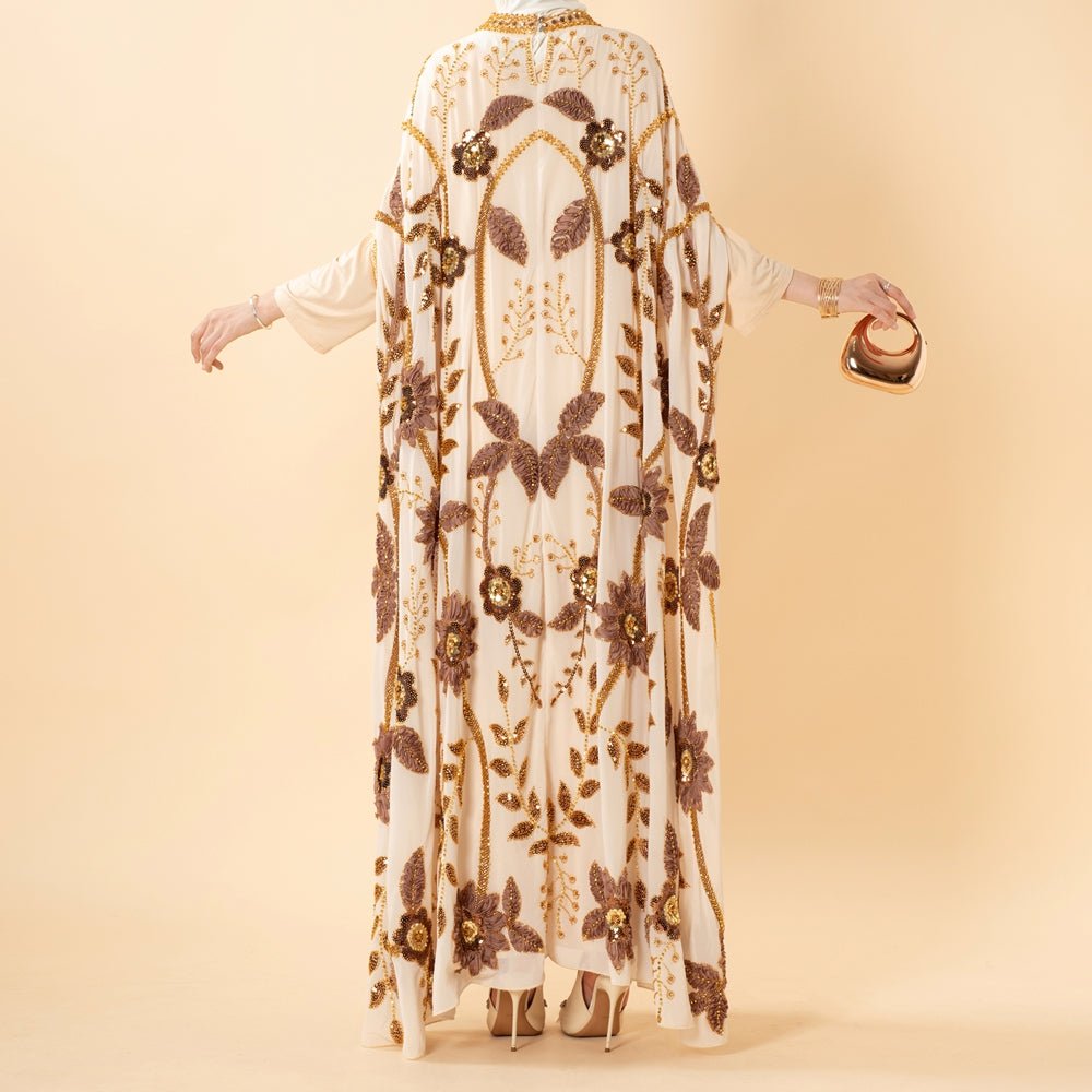 Hand-beaded Luxe Kaftan Abaya Dress