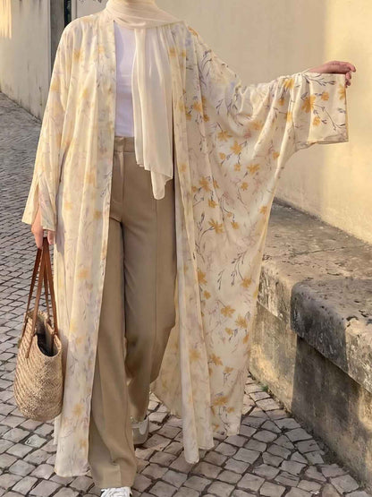 Rayhana - Floral Print Abaya Set (IA172)