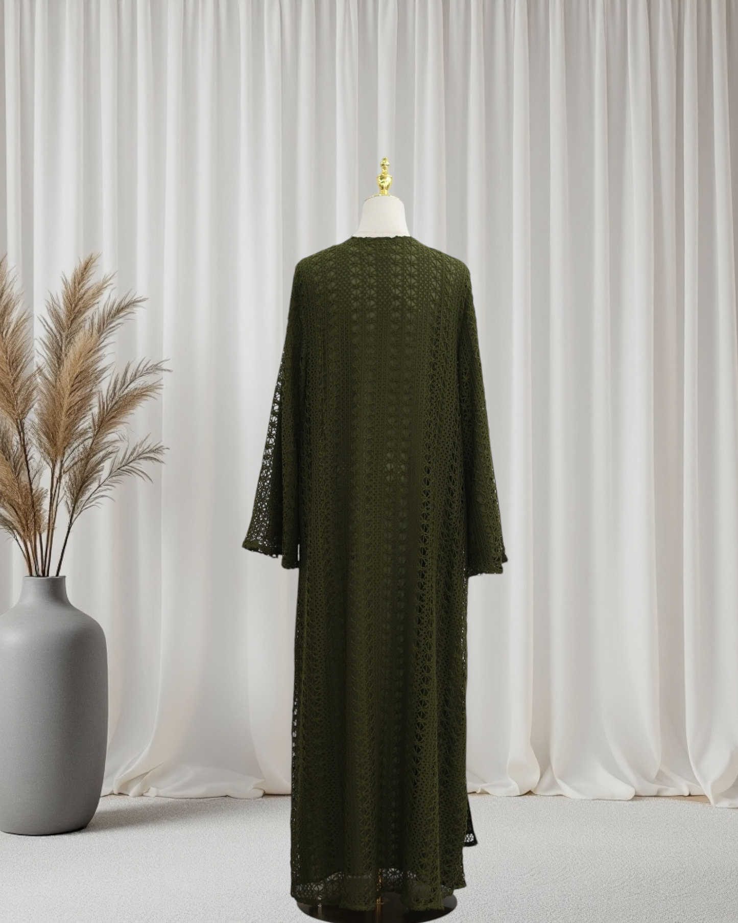 The Noire Mesh Abaya Set (IA187)