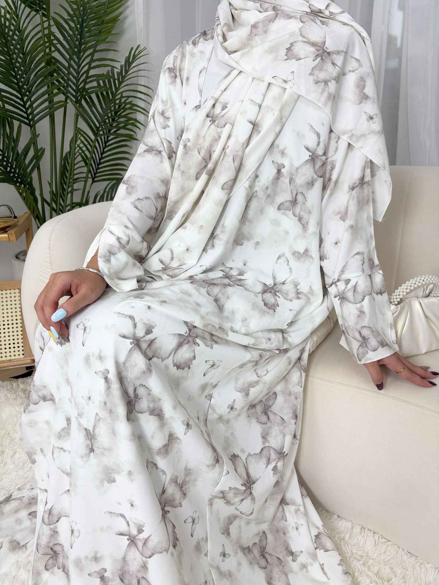 Maha - Floral Print Abaya Set (IA174)