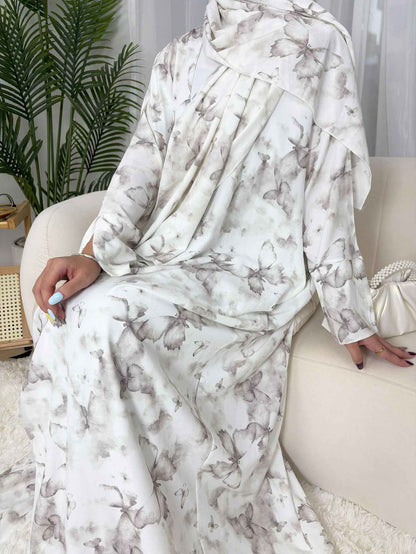 Maha - Floral Print Abaya Set (IA174)