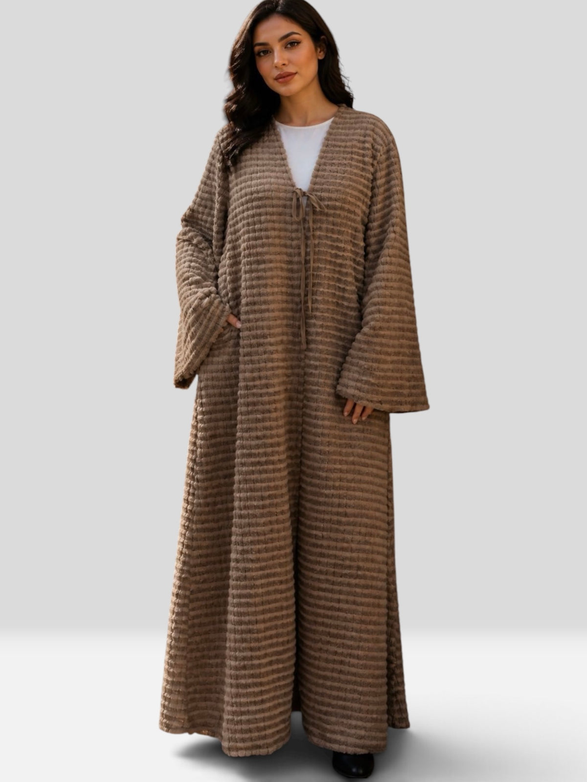 Fuzzy Knit Abaya