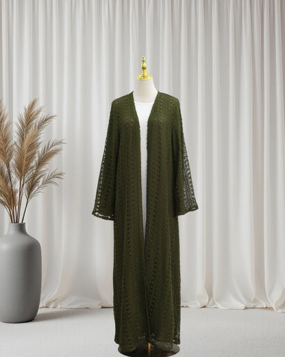 The Noire Mesh Abaya Set (IA187)