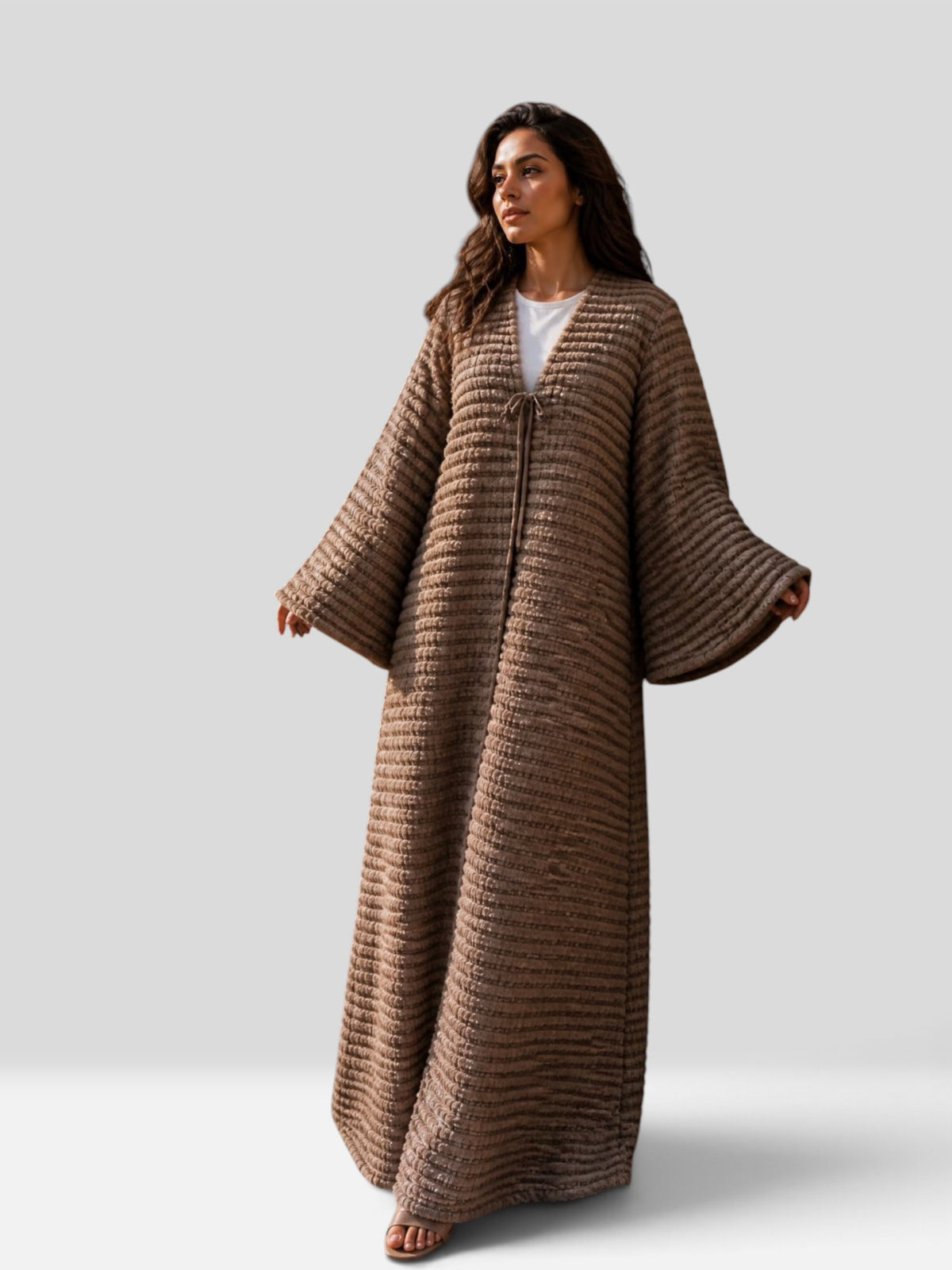 Fuzzy Knit Abaya