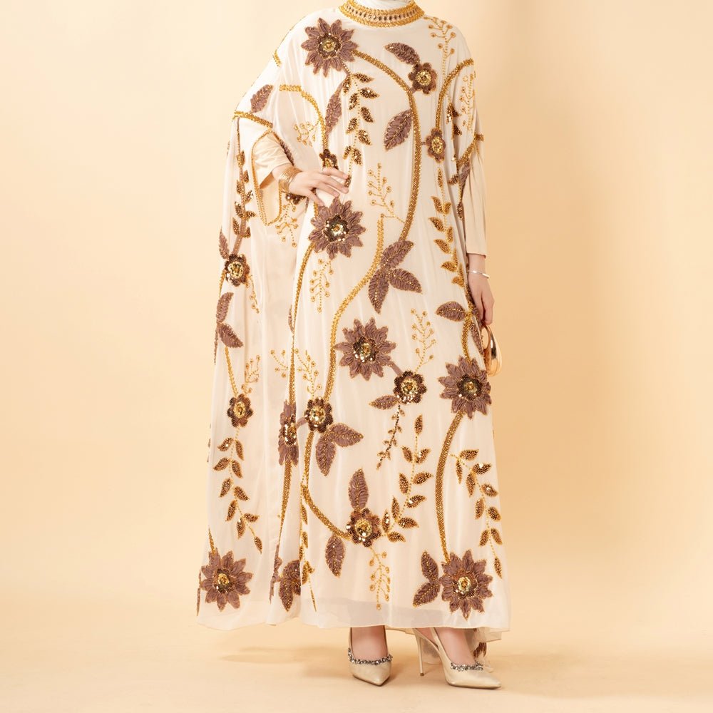 Hand-beaded Luxe Kaftan Abaya Dress