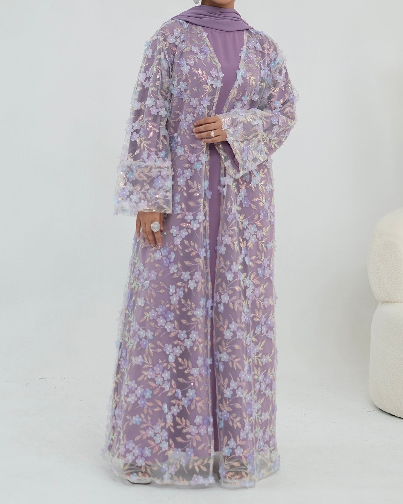 The Élan Floral Sequin Abaya Couture (IA189)
