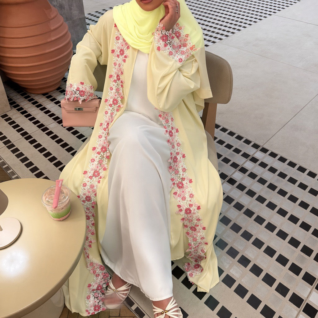 The Celestial Lace Abaya Set