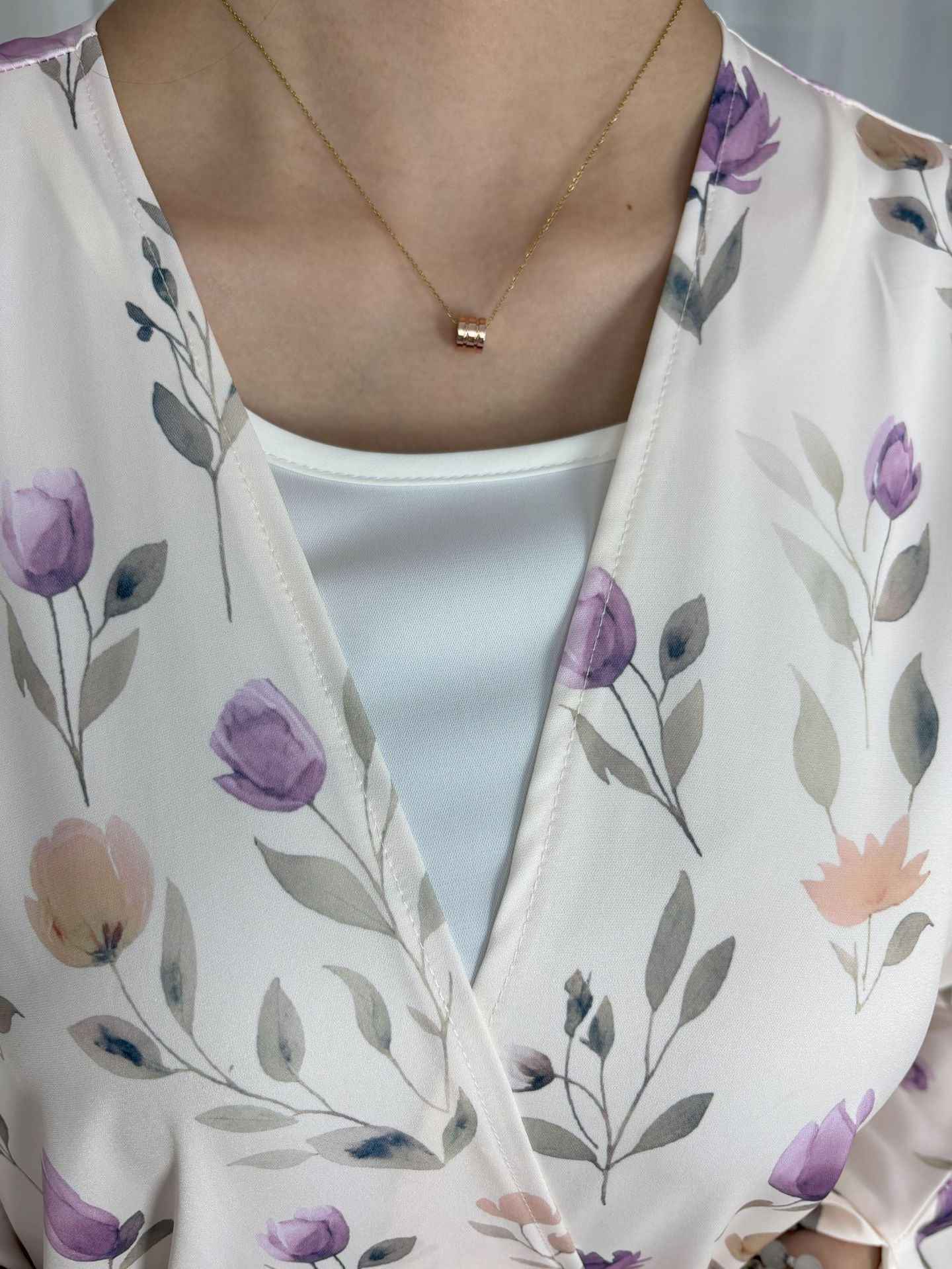 Rim - Floral Print Abaya Set (IA173)