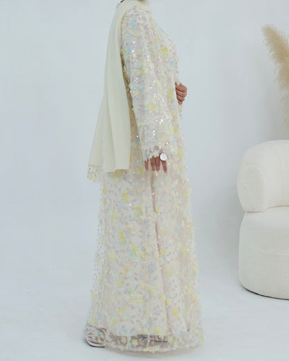 The Élan Floral Sequin Abaya Couture (IA189)