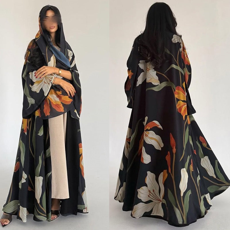The Botanical Large Print Abaya Set (IA166)