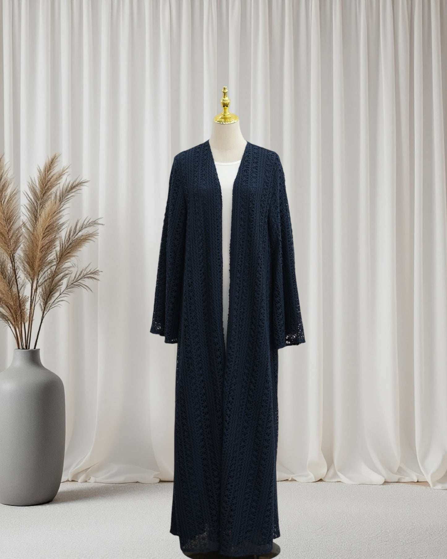 The Noire Mesh Abaya Set (IA187)
