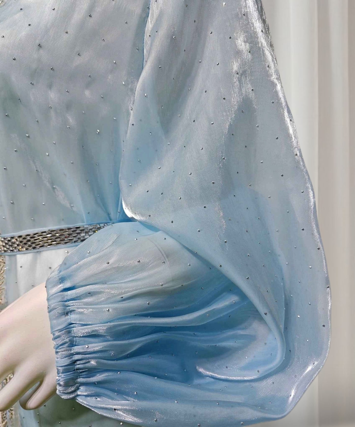 Ethereal rhinestoned Arabic Hand-Embroidered 2-piece Set